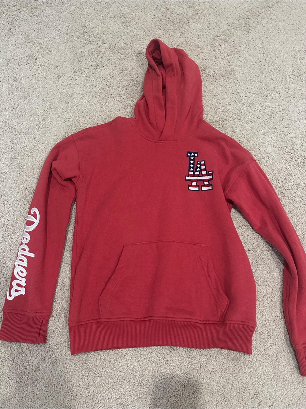 abercrombie kids Red Hooded Dodgers Sweatshirt